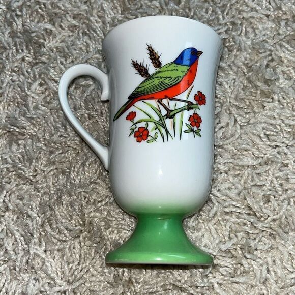 Vintage Fred Roberts Audubon Lovers Footed Bird Mugs, Set of 4 - Picture 9 of 15